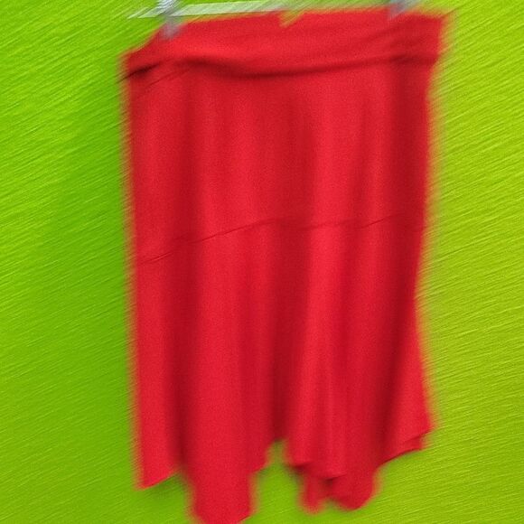 Ann Taylor Orange Midi Wrap Skirt with Tie Front - Picture 3 of 3